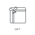 Gift linear icon. Modern outline Gift logo concept on white back