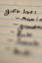 Gift List Written on Notebook for Organization Royalty Free Stock Photo