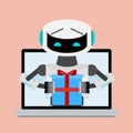 Gift online, web robot give present