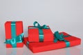 Gift packaging can be of various sizes and colors but the joy of receiving them is always great. Royalty Free Stock Photo