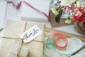 Gift Packing Present Creative Ideas Simplify Concept Royalty Free Stock Photo