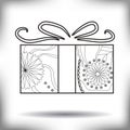 Gift painted silhouette isolated on white