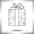 Gift painted silhouette isolated on white