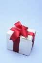 Gift Parcel with Red Ribbons Royalty Free Stock Photo