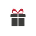 Gift, Present, Giftbox Isolated Flat Web Mobile Icon Vector Sign Symbol , Silhouette Royalty Free Stock Photo