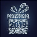 Gift present with 2019 made up a lot of diamonds