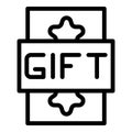 Gift promo code icon outline vector. Digital price