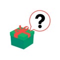 Gift and question mark icon. Vector illustration eps 10 Royalty Free Stock Photo