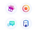 Gift, Quick tips and Loyalty star icons set. Drop counter sign. Marketing box, Helpful tricks, Bonus reward. Vector