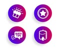 Gift, Quick tips and Loyalty star icons set. Drop counter sign. Marketing box, Helpful tricks, Bonus reward. Vector