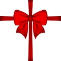 gift red bow and ribbon Royalty Free Stock Photo