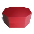 Gift red box octagonal, candy, gifts or food. Template for your design. on white background.