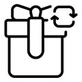 Gift repost icon, outline style