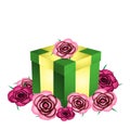 Gift and roses