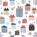 Gift seamless pattern, Scandinavian style