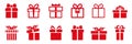 Gift set different icon, collection gift signs - vector