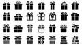 Gift set different icon sign - vector