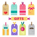 Gift set of labels and post card Royalty Free Stock Photo