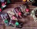 Gift set of Real Belgian handmade chocolate with berries and nuts Royalty Free Stock Photo