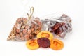 Gift sets of dried fruits in transparent packaging Royalty Free Stock Photo