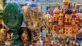 Gift shop with beautiful products: nesting dolls, hand-painted palaces on Tverskaya street