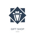 gift shop icon in trendy design style. gift shop icon isolated on white background. gift shop vector icon simple and modern flat Royalty Free Stock Photo