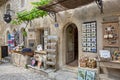 Souvenir shop in a medieval village of Les Baux de Provence Royalty Free Stock Photo