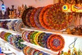 Gift shop with a variety of Turkish kiramika for sale. The background is blurred