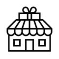 Gift shop vector illustration, line style icon Royalty Free Stock Photo