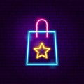 Gift Shopping Bag Neon Sign Royalty Free Stock Photo