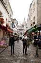 Gift shops in the street on the way to Sacre Coeur in Montmartre.