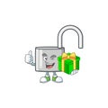 With gift silver unlock key for security private