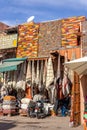 Marrakech, Morocco carpet stalls in the medina / souks Royalty Free Stock Photo