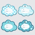 Gift tags in clouds shape