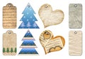 Gift tags of different forms. Royalty Free Stock Photo