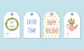 Gift tags for the Easter holiday. Decorating gifts with spring elements