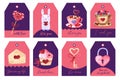 Gift tags for Valentine`s day. Royalty Free Stock Photo