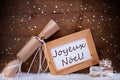 Gift With Text Joyeux Noel Mean Merry Christmas, Snowflake, Snow