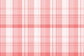 Gift textile background pattern, volume fabric tartan check. Dress vector seamless plaid texture in sea shell and light colors