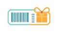 Gift Ticket with Barcode, Event Present, vector design Generative AI Royalty Free Stock Photo