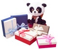 Gift toys and boxes, Christmas boxes, boxes for Christmas Royalty Free Stock Photo