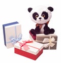 Gift toys and boxes, Christmas boxes, boxes for Christmas Royalty Free Stock Photo