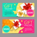 Gift Voucher Card Set. Vector Royalty Free Stock Photo