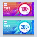 Vibrant colorful gift voucher certificate coupon design template