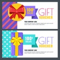 Gift voucher, certificate or coupon vector design layout. Discount banner or holidays greeting card template. Royalty Free Stock Photo