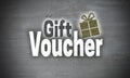 Gift Voucher on Concrete Wall Concept Background