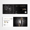 Gift voucher cosmetics luxury mascara for annual sale blue packaging template vector design EPS10