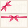 Gift Voucher / coupon template with bow (ribbons) Royalty Free Stock Photo
