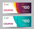 Gift voucher coupon template design. for special time, Coupon temp Royalty Free Stock Photo