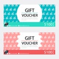 Gift voucher,Coupon template with flat design